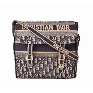 Christian Dior messenger bag shoulder blue embroidered Camp canvas
